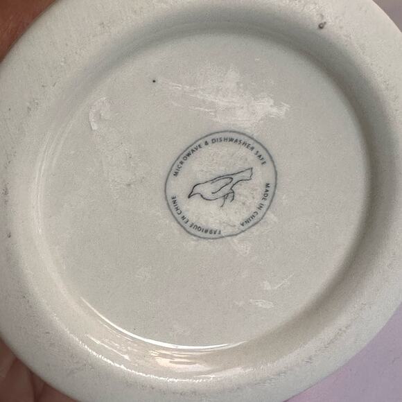 Anthropologie Black and White Ornate Monogram Ceramic Mug - Picture 4 of 4